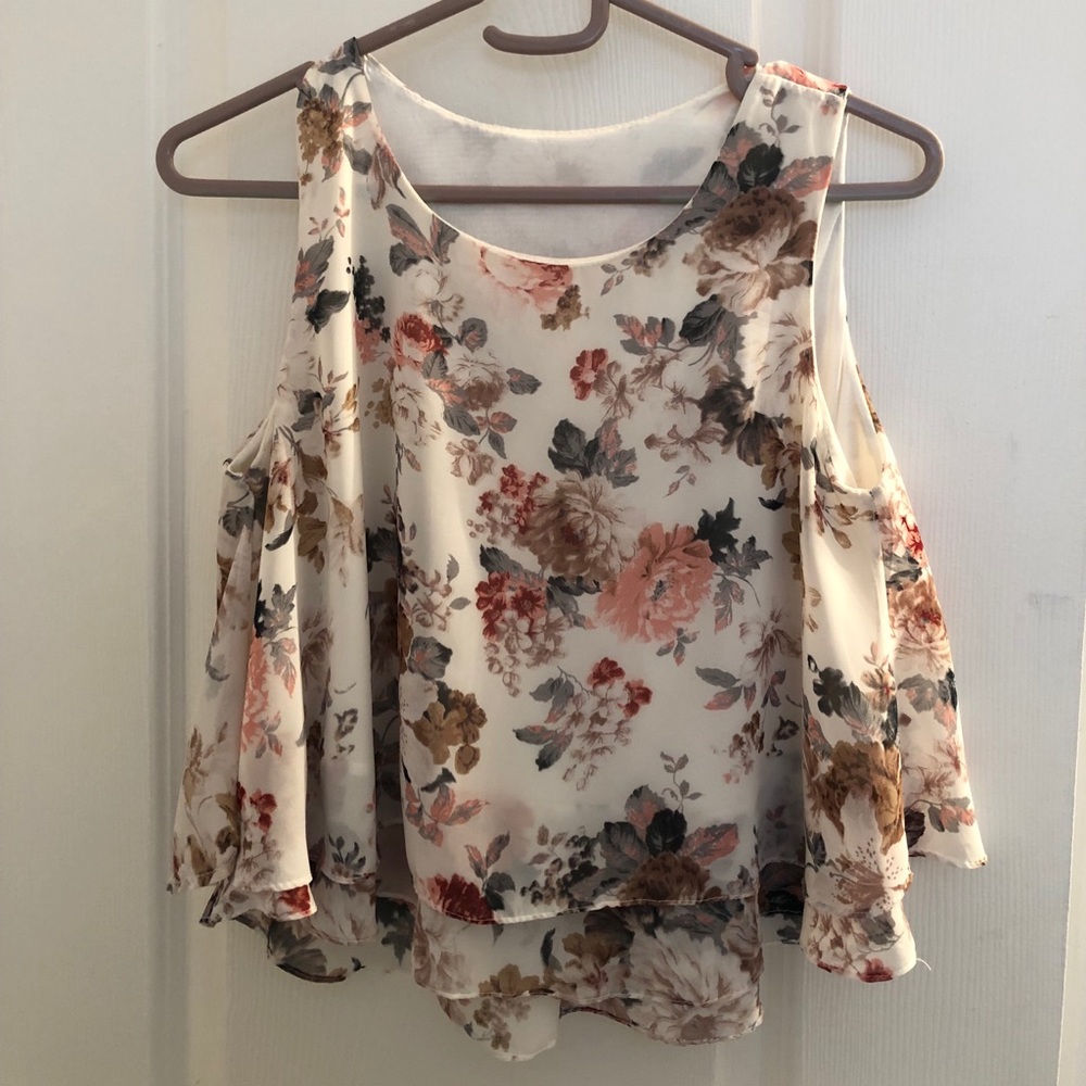 Cropped floral tank